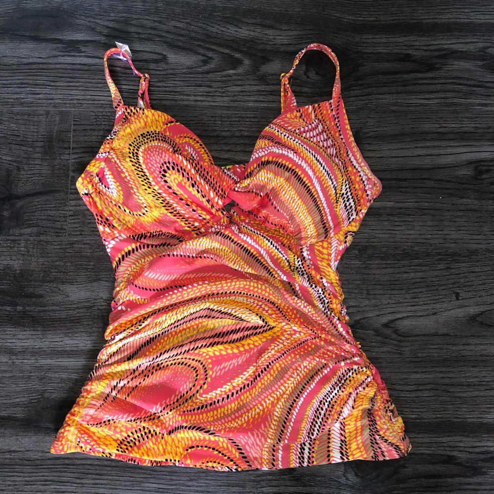 Jantzen 34D/DD Colorful Patterned Tankini E3